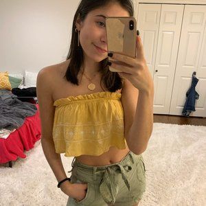 Yellow Flowy Tube Top